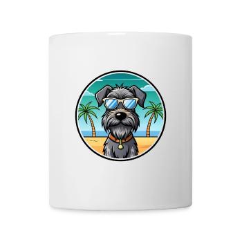 Deutscher Drahthaar Vorstehhund Rasse Cartoon Strand - Tasse - Weiß - Vorne