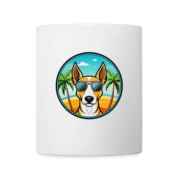 Ibizan Hound Dog Breed Cartoon Sunglasses Beach - Mug - white - Front
