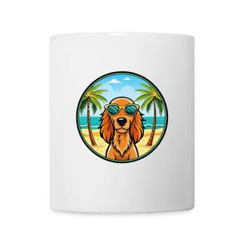 Irish Setter Dog Breed Cartoon Sunglasses Beach - Mug - white - Front