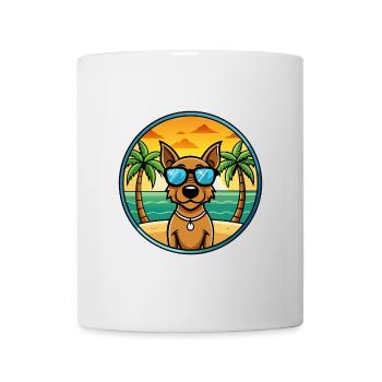 Jagdterrier Dog Breed Cartoon Sunglasses Beach - Mug - white - Front