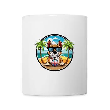 Grand Anglo Français Lunettes de soleil de dessin animé de race de chien - Mug blanc - blanc - Devant