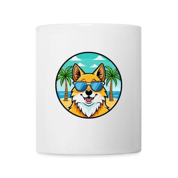 German Spitz Dog Breed Cartoon Sunglasses Beach - Mug - white - Front