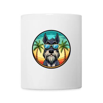 Giant Schnauzer Dog Breed Cartoon Sunglasses Beach - Mug - white - Front