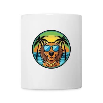 Gordon Setter Dog Breed Cartoon Sunglasses Beach - Mug - white - Front