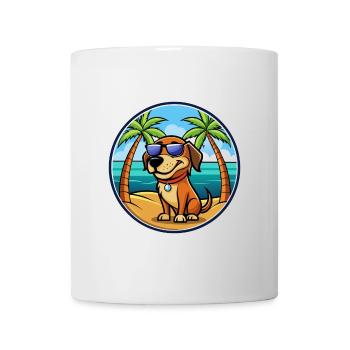 Grec Lièvre Chien Race Dessin Animé Lunettes De Soleil Plage - Mug blanc - blanc - Devant