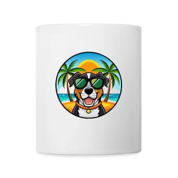 Grand Bouvier Suisse Race Cartoon Beach - Mug blanc - blanc - Devant