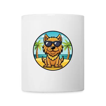 Griffon Fauve De Bretagne Hunderasse Cartoon Strand - Tasse - Weiß - Vorne