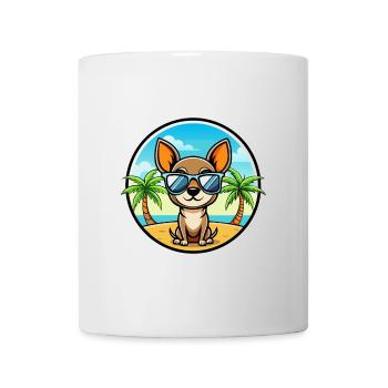 Miniatur Pinscher Hund Rasse Cartoon Sonnenbrille - Tasse - Weiß - Vorne