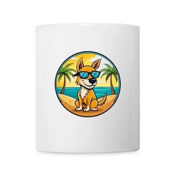 Kangaroo Dog Breed Cartoon Sunglasses Beach - Mug - white - Front