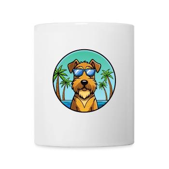 Lakeland Terrier Chien Race Dessin Animé Lunettes De Soleil Plage - Mug blanc - blanc - Devant