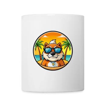 Moscow Watchdog Breed Cartoon Sunglasses Beach - Mug - white - Front