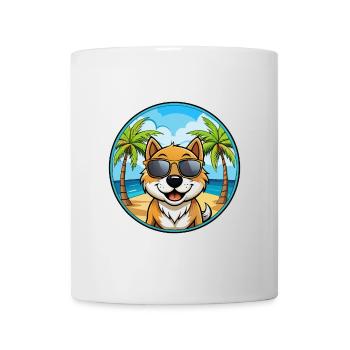 Lunettes de soleil de dessin animé de race de chien Kintamani Beach - Mug blanc - blanc - Devant