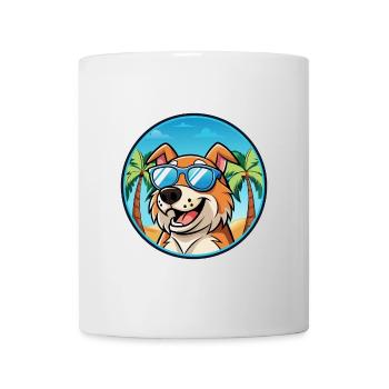 Koolie Chien Race Dessin Animé Lunettes de Soleil Plage - Mug blanc - blanc - Devant