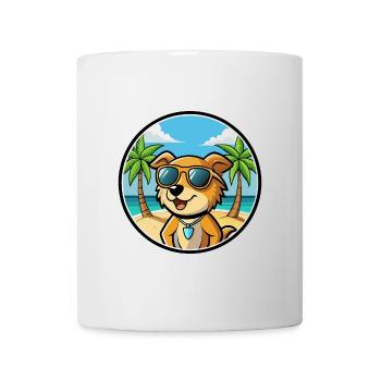 Kanni Chien Race Dessin Animé Lunettes De Soleil Plage - Mug blanc - blanc - Devant