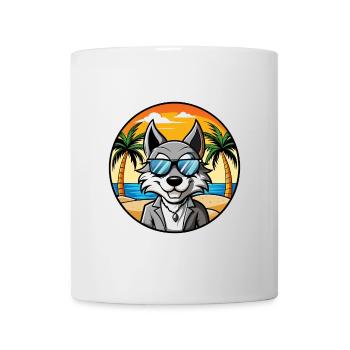 Kunming Wolfdog Rasse Cartoon Sonnenbrille Strand - Tasse - Weiß - Vorne