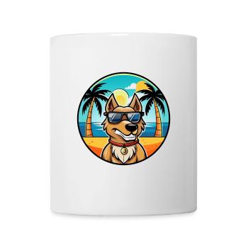 Magyar Agar Race Chien Dessin Animé Lunettes De Soleil Plage - Mug blanc - blanc - Devant