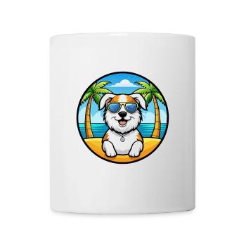 Maremma Sheepdog Breed Cartoon Sunglasses Beach - Mug - white - Front