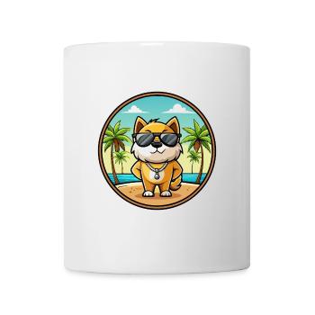 Milieu Asiatique Ovtcharka Chien Race Dessin Animé Plage - Mug blanc - blanc - Devant