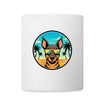 Manchester Terrier Hunderasse Cartoon Sonnenbrille - Tasse - Weiß - Vorne