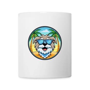 Maltese Dog Breed Cartoon Sunglasses Beach - Mug - white - Front