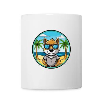 Majorque Ratter Chien Race Dessin Animé Lunettes De Soleil Plage - Mug blanc - blanc - Devant