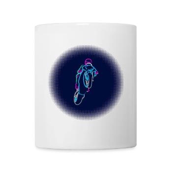 Wheelie extrême avec moto pendant la course colorée - Mug blanc - blanc - Devant