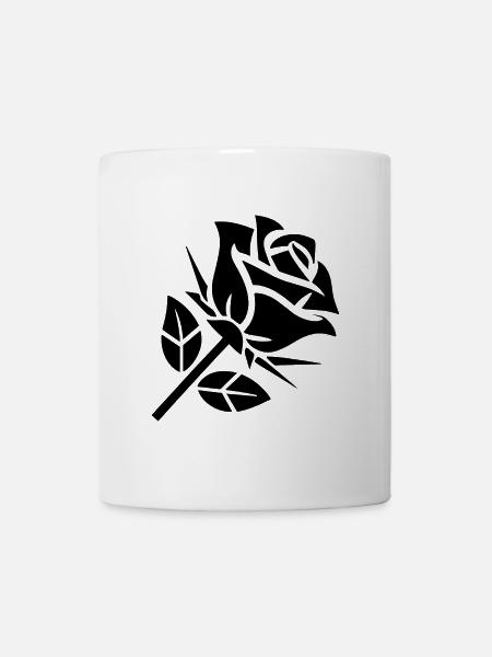 Abstrakte Rose Minimalistische Rosen Blumen - Tasse - Weiß