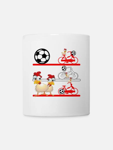 ÖSTERREICH Hühner Fußball - Tasse - Weiß
