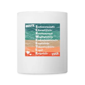 beste Schwester ever Die beste Schwester der Welt - Tasse - Weiß - Vorne