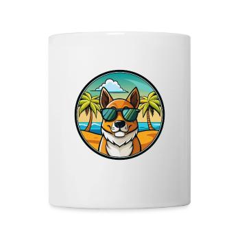 New Zealand Huntaway Dog Breed Cartoon Sunglasses - Mug - white - Front