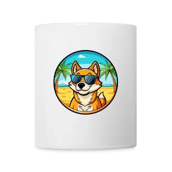 Neuguinea Singende Hunderasse Cartoon Sonnenbrille - Tasse - Weiß - Vorne