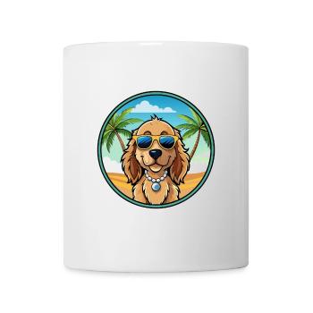 Norfolk Spaniel Chien Race Dessin Animé Lunettes de Soleil Plage - Mug blanc - blanc - Devant