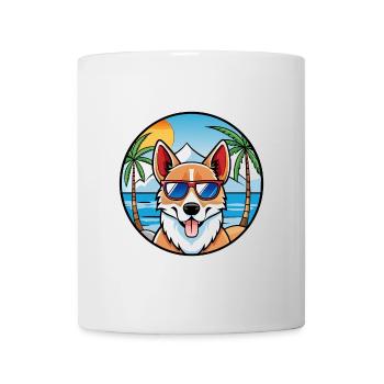 Norwegische Lundehund Hunderasse Cartoon Sonnenbrille - Tasse - Weiß - Vorne