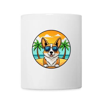 Pembroke Welsh Corgi Dog Breed Cartoon Sunglasses - Mug - white - Front