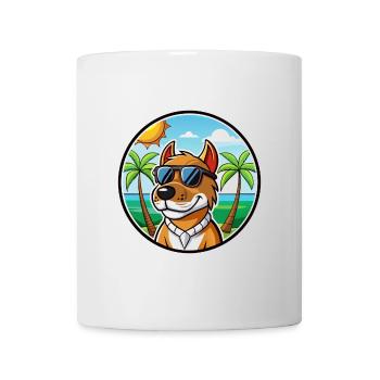 Chien de chasse norvégien Dunker Race de chien Cartoon Beach - Mug blanc - blanc - Devant