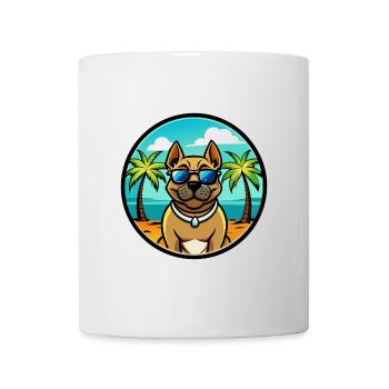 Perro De Presa Canario Hunderasse Cartoon Strand - Tasse - Weiß - Vorne