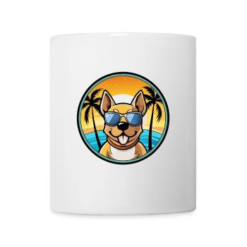 Phalene Chien Race Dessin Animé Lunettes De Soleil Plage - Mug blanc - blanc - Devant