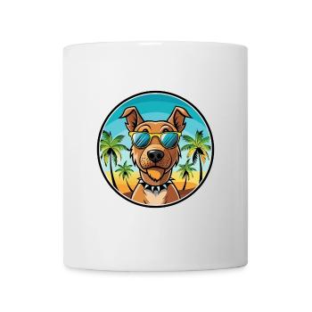 Patterdale Terrier Hunderasse Cartoon Sonnenbrille - Tasse - Weiß - Vorne