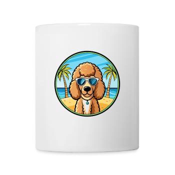 Poodle Dog Breed Cartoon Sunglasses Beach - Mug - white - Front