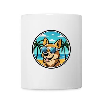 Portugiesische Podengo Hunderasse Cartoon Sonnenbrille - Tasse - Weiß - Vorne