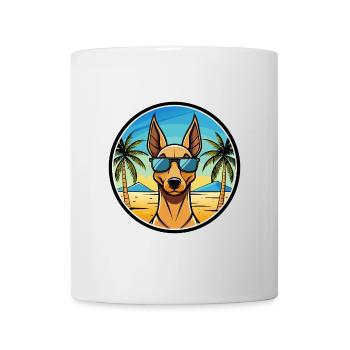 Pharaoh Hound Dog Breed Cartoon Sunglasses Beach - Mug - white - Front