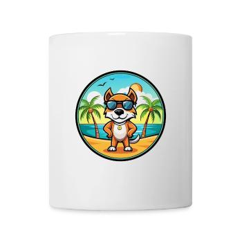 Pointer Chien Race Dessin Animé Lunettes De Soleil Plage - Mug blanc - blanc - Devant