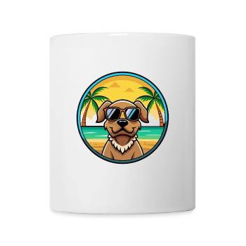 Pudelpointer Hunderasse Cartoon Sonnenbrille Strand - Tasse - Weiß - Vorne