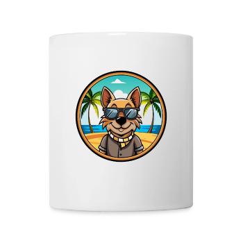 Ratonero Valenciano Lunettes de soleil de dessin animé de race de chien - Mug blanc - blanc - Devant