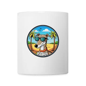 Rampur Windhund Hunderasse Cartoon Sonnenbrille Strand - Tasse - Weiß - Vorne