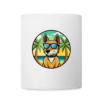 Bétail portugais Chien Race Dessin Animé Lunettes De Soleil Plage - Mug blanc - blanc - Devant