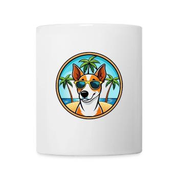 Glatte Foxterrier Hunderasse Cartoon Sonnenbrille - Tasse - Weiß - Vorne