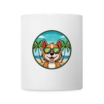Portugiesisch Podengo Pequeno Hunderasse Cartoon Strand - Tasse - Weiß - Vorne