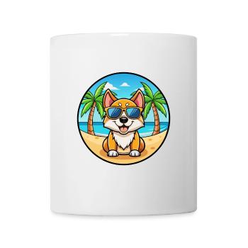 Lunettes de soleil de dessin animé de race de chien de jouet russe plage - Mug blanc - blanc - Devant