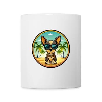 Russian Toy Terrier Dog Breed Cartoon Sunglasses - Mug - white - Front